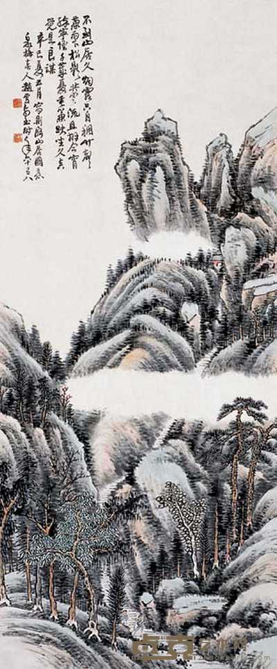赵云壑 荆关山居图 镜心 119×49cm